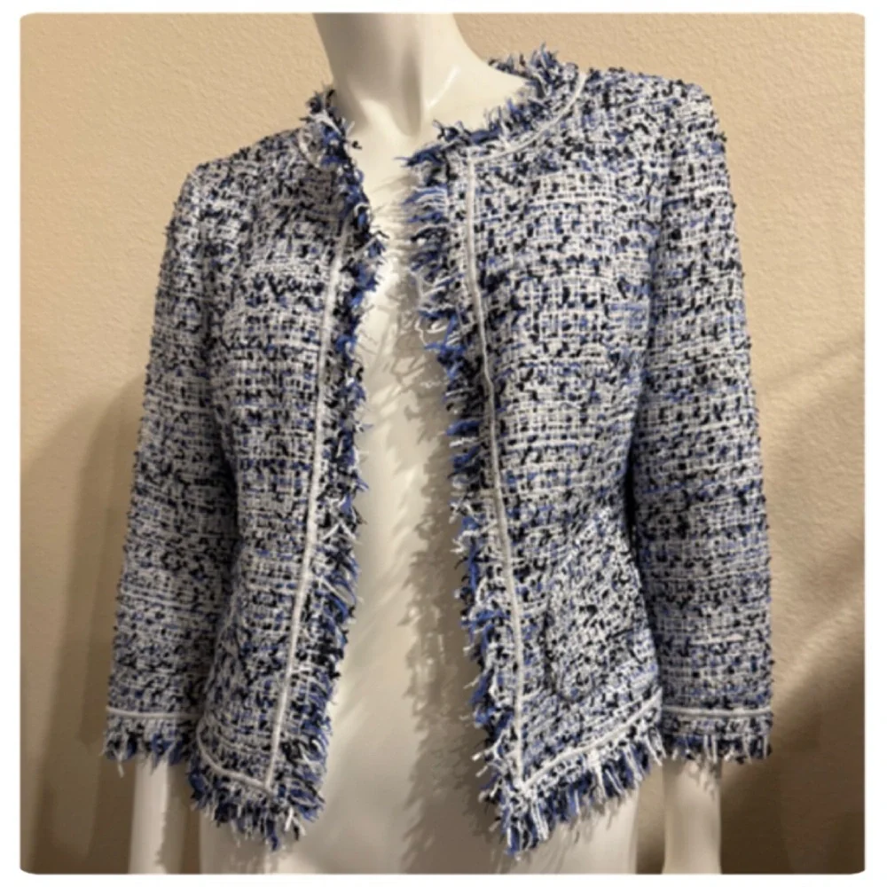 W BY WORTH TWEED BLAZER SIZE 4 - Picture 13 of 16